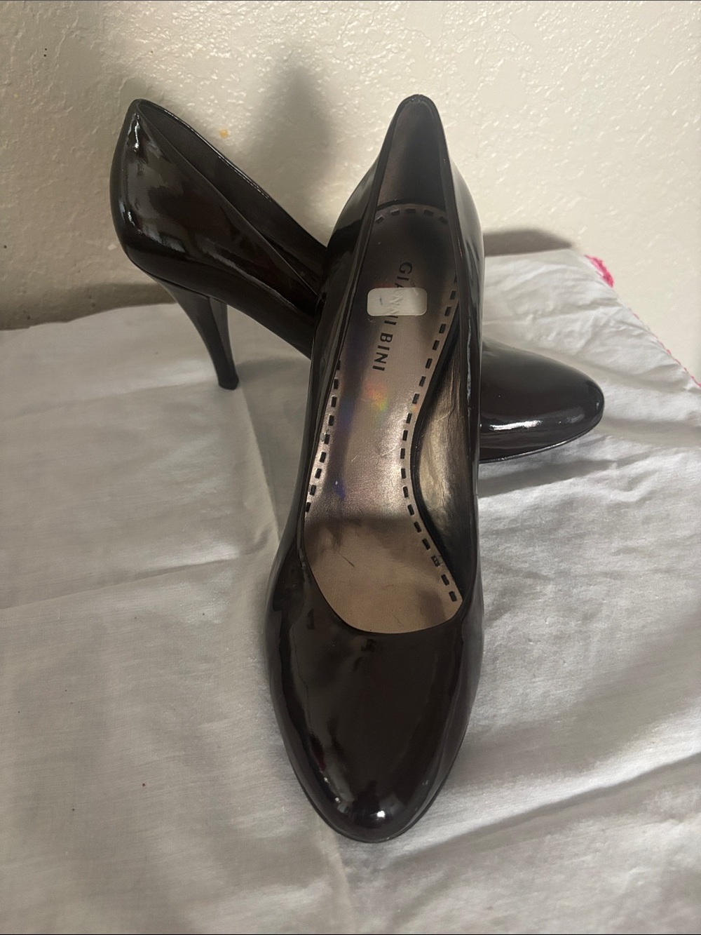 Gianni Bini Brown Patent Stiletto Pumps